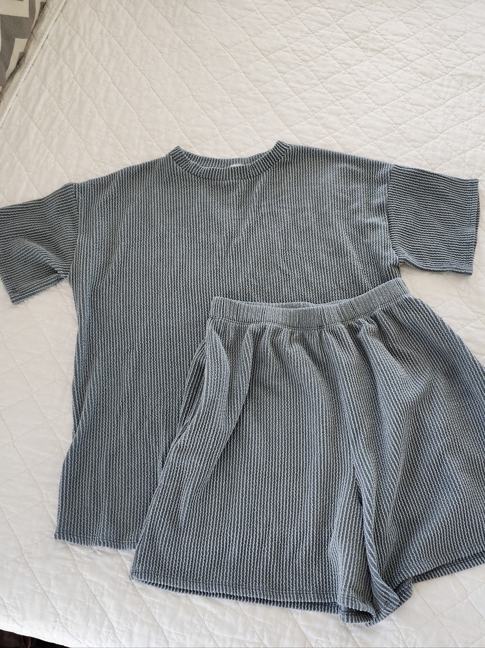 7th Ray Women's Slate Blue Lounge Set, Size M, Made in USA